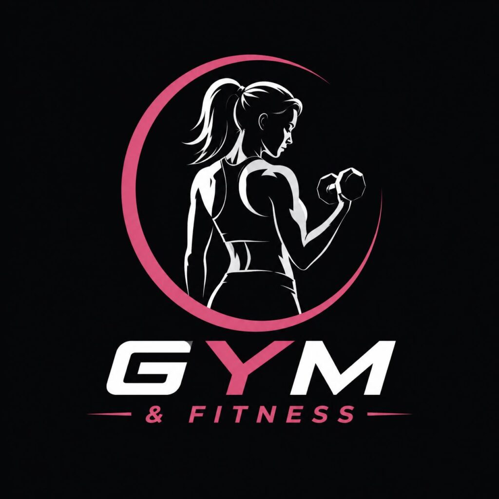 Buatkan Logo Dengan Deskripsi GYM FITNESS Dengan Logo Perempuan 1024x1024