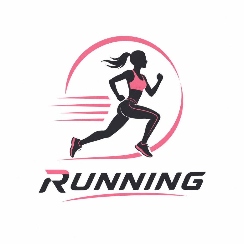 Buatkan Logo Dengan Deskripsi RUNNING Dengan Logo Perempuan 1024x1024